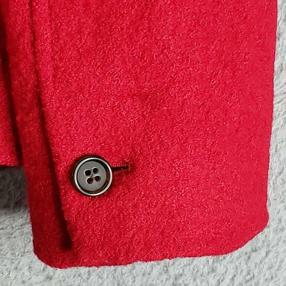 Talbots Blazer Women’s Size 10 Coat Button Red Long Sleeve Pockets Boiled Wool - Picture 6 of 10